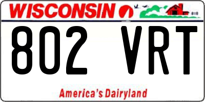 WI license plate 802VRT