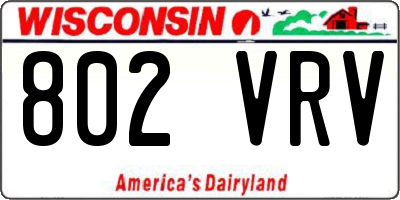WI license plate 802VRV
