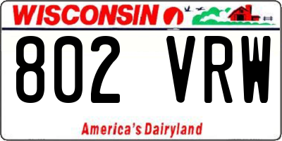 WI license plate 802VRW