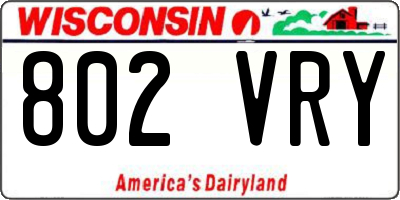 WI license plate 802VRY