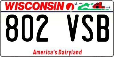WI license plate 802VSB