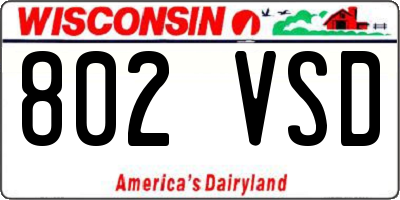 WI license plate 802VSD