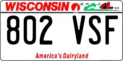 WI license plate 802VSF