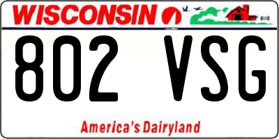 WI license plate 802VSG