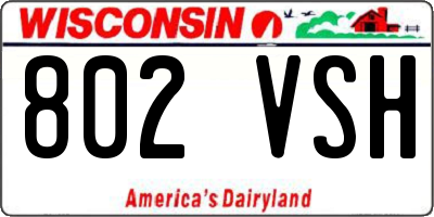 WI license plate 802VSH