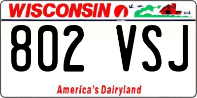 WI license plate 802VSJ