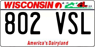 WI license plate 802VSL