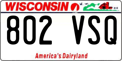 WI license plate 802VSQ