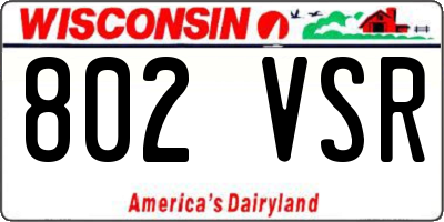 WI license plate 802VSR