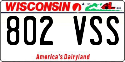 WI license plate 802VSS
