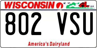 WI license plate 802VSU