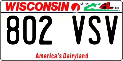 WI license plate 802VSV
