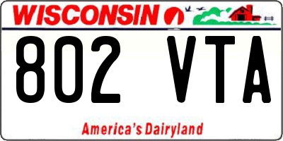 WI license plate 802VTA