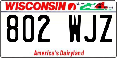 WI license plate 802WJZ