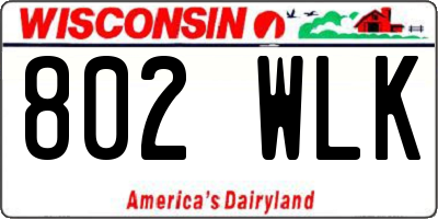 WI license plate 802WLK