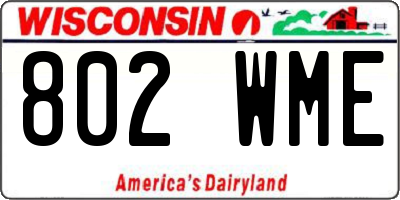WI license plate 802WME