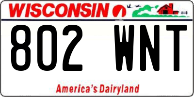 WI license plate 802WNT