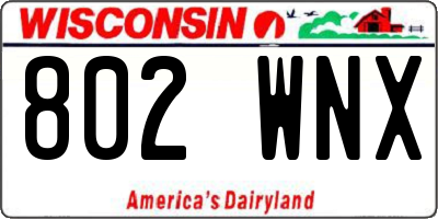 WI license plate 802WNX