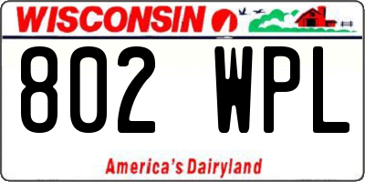WI license plate 802WPL