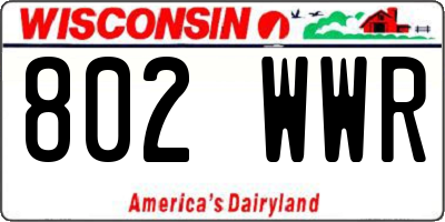 WI license plate 802WWR