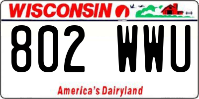WI license plate 802WWU