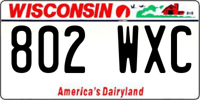 WI license plate 802WXC