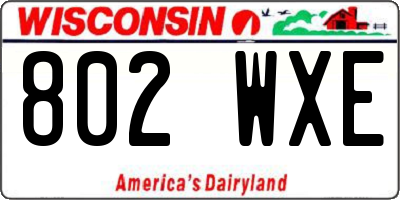WI license plate 802WXE