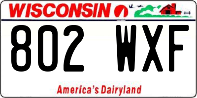 WI license plate 802WXF