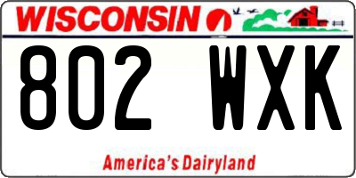 WI license plate 802WXK
