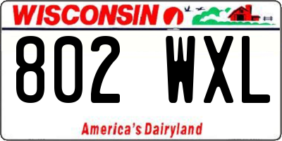 WI license plate 802WXL
