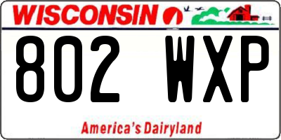 WI license plate 802WXP