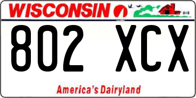 WI license plate 802XCX