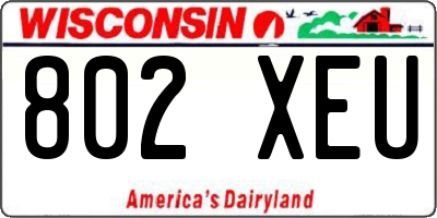 WI license plate 802XEU