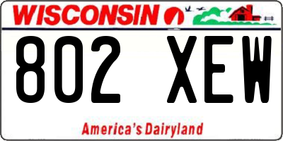 WI license plate 802XEW