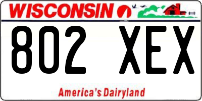 WI license plate 802XEX