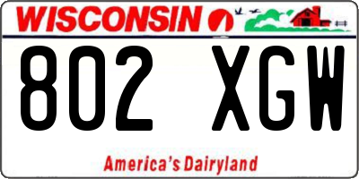WI license plate 802XGW