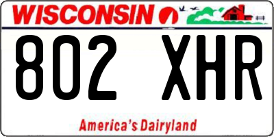 WI license plate 802XHR