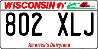 WI license plate 802XLJ