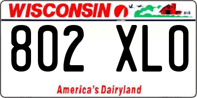 WI license plate 802XLO