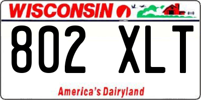 WI license plate 802XLT