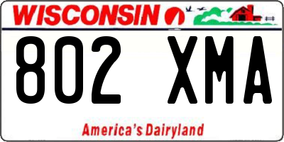 WI license plate 802XMA