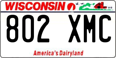 WI license plate 802XMC