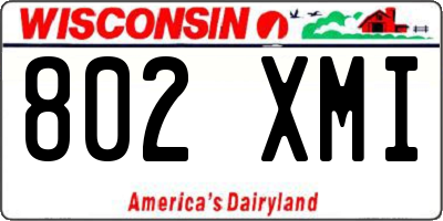 WI license plate 802XMI
