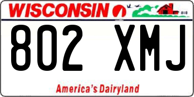 WI license plate 802XMJ