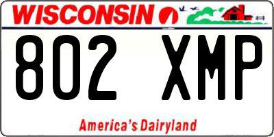 WI license plate 802XMP