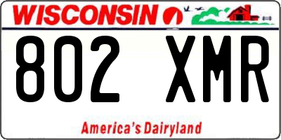 WI license plate 802XMR