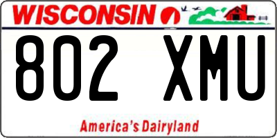 WI license plate 802XMU