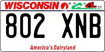 WI license plate 802XNB
