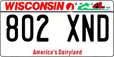 WI license plate 802XND