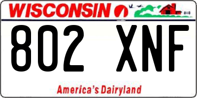 WI license plate 802XNF